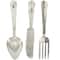 Silver Aluminum Knife, Spoon and Fork Utensils Wall Decor Set of 3 23", 23", 23"